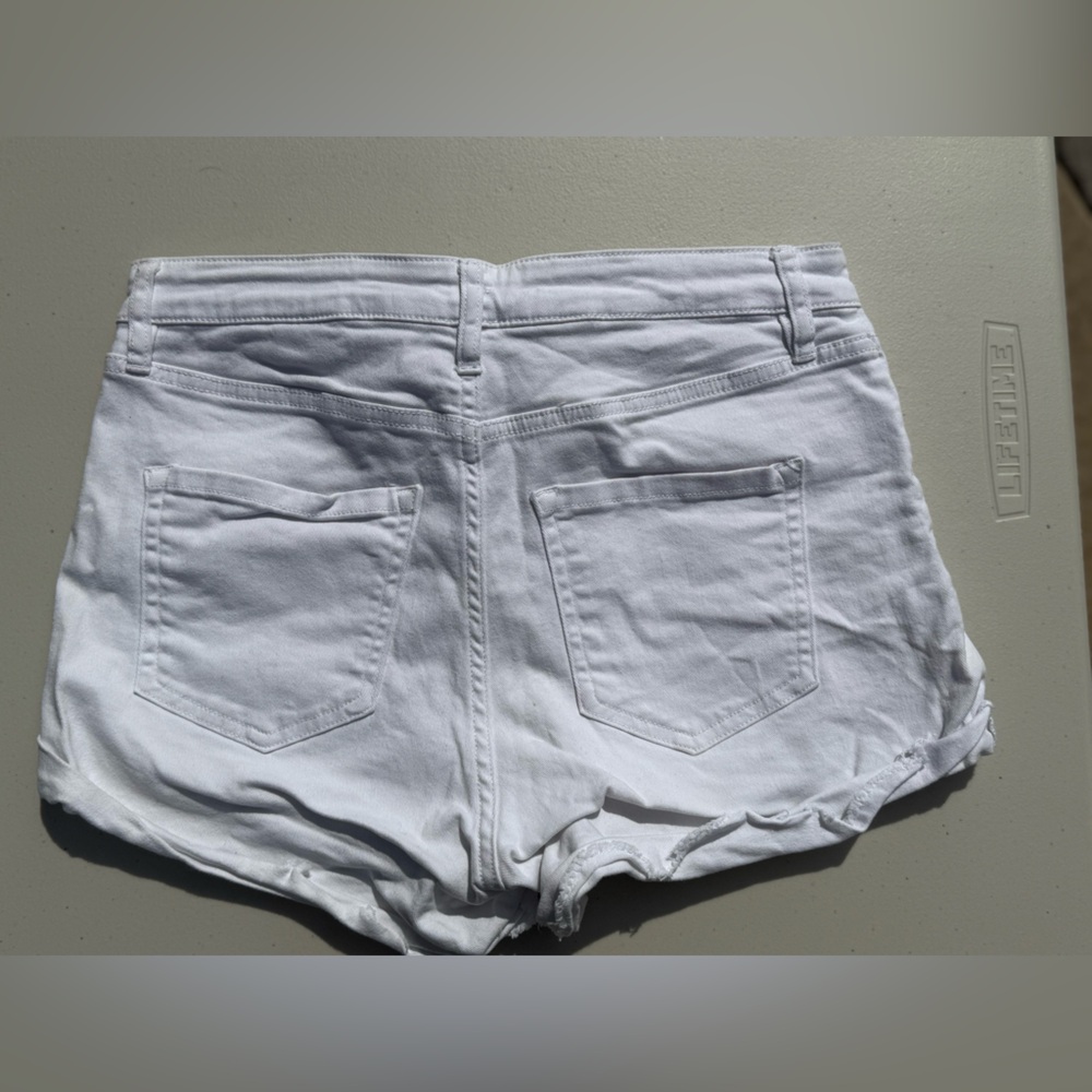 White Denim Shorts - Picture 2 of 2